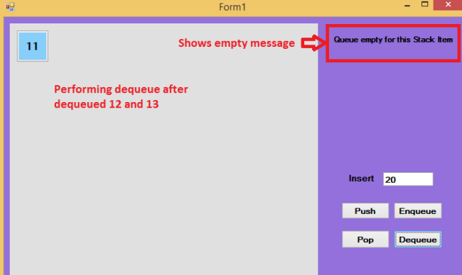 dequeue last element
